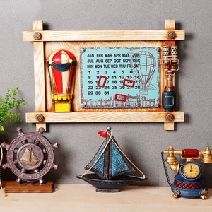 Calendario Perpetuo de Metal con Imanes Cuadrados para Fecha y Mes Modelo de Globo Aerostático para Decoración de Pared de Hogar, <span class=keywords><strong>Bar</strong></span> u Oficina Estilo <span class=keywords><strong>Vintage</strong></span> - Product Image 2
