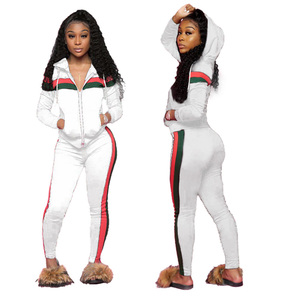 Completo Due Pezzi <span class=keywords><strong>Taglie</strong></span> <span class=keywords><strong>Forti</strong></span> Abbigliamento <span class=keywords><strong>Donna</strong></span> Tuta da Jogging con Cappuccio - Product Image 2