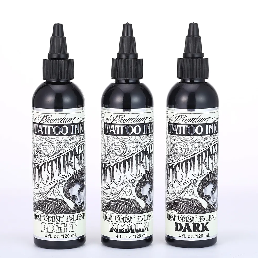 Inchiostro notturno West miscela Set di inchiostri per tatuaggi Light Medium Dark 3 bottiglie/set 4 oz/bottle