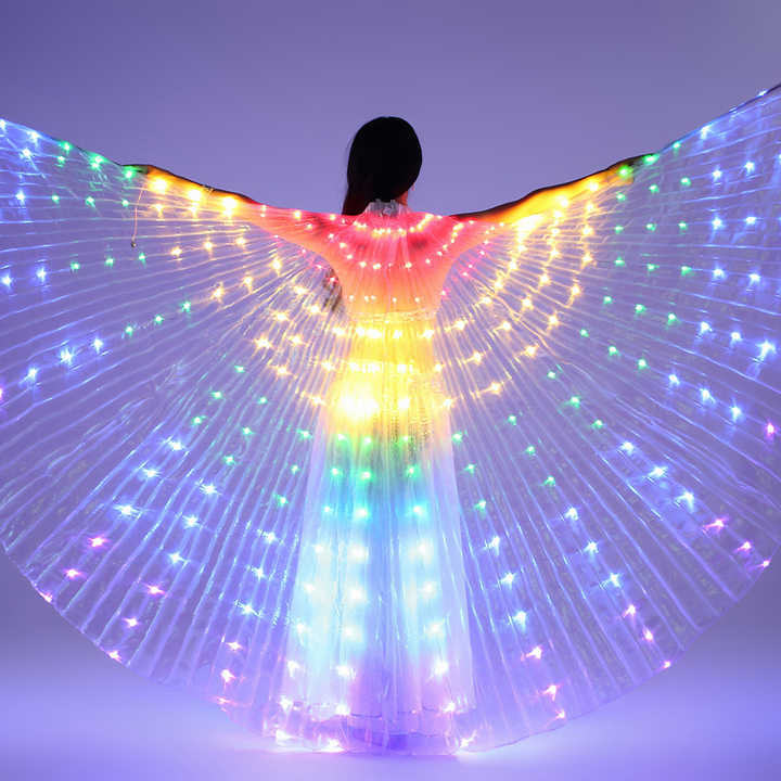 Hot Sale 300 Lights Dance Multicolor Props Cloak Belly LED Wings