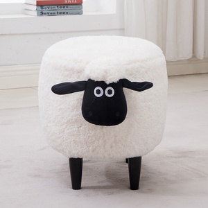 Modern Living Room Furniture <strong>Leather</strong> <strong>Stool</strong> Chair Morocco Kids Animal Wooden Footstool Chairs Velvet Ottoman Step <strong>Stool</strong> for Kids - Product Image 3