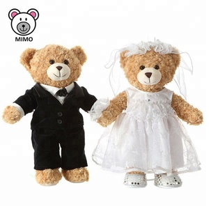 Oso de peluche de felpa para novio y novia, muñeco de felpa de estilo Kawaii, para regalo de boda - Product Image 1