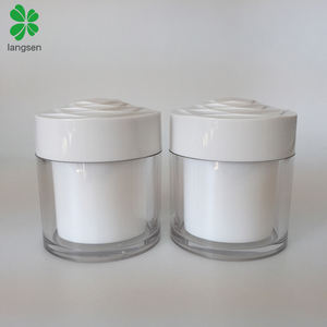 Bajo MOQ de lujo de 50g/de plástico de 50ml de acrílico Rosa <span class=keywords><strong>tapa</strong></span> de tarro de crema cosmética olla con Rosa <span class=keywords><strong>tapa</strong></span> bpa libre - Product Image 1