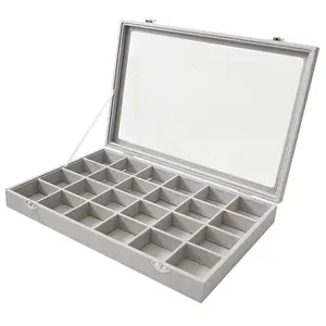 67170CG Canvas Cool Gray Display Tray Jewelry Holder Organizer For Ring Earrings Necklace