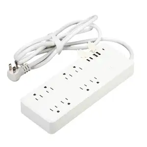 Amaz Hot Verkoop Hoge Kwaliteit 8-Outlet Overspanningsbeveiliging Stekkerdoos Met 4 Usb-Poorten, 6 Voet Verlengsnoer, 1875W, 15a Stekkerdoos