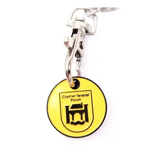 Custom Factory Prijs Trolley Coin Sleutelhanger Trolley Bezel 40Mm Coin Sleutelhanger Houder Voor Sleutelhanger