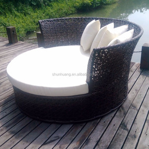 Chaise longue en osier tout temps chaise en rotin piscine lit de soleil lit de repos extérieur