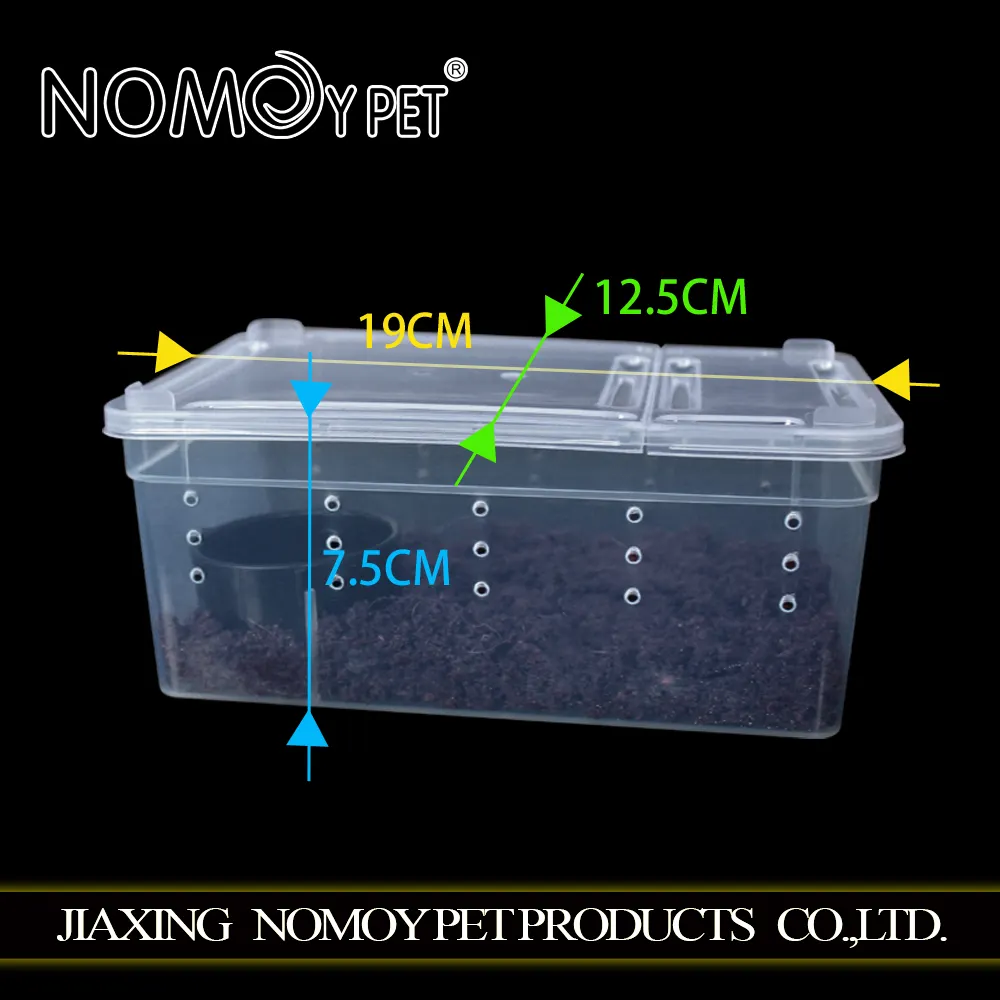Nomoy 애완 동물 베스트셀러 소성 물질 파충류 사육 상자 작은 동물 수송 상자 H3 백색/검정