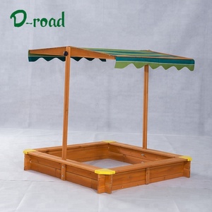 أطفال ملعب حديقة sandpit خشبي مع غطاء أخضر - Product Image 4