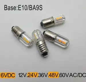 Lâmpada led para 1w e10 de 60v e10, 12v, ba9s, e10, led, e10, 230v, 6v, e10, 12v, ba9s, e10, led, 24v, e10, lâmpada para diversões, dc