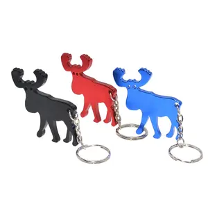 Wholesale Promotional Bottle Opener Moose Shape Aluminum Keychain