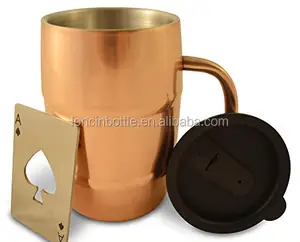 2022 Cooper Mug Bir Terisolasi 500Ml-Pemegang Bir Dingin Es, Cangkir Minuman Dingin Dinding Ganda dengan Pembuka