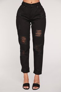Design personnalisé de haute qualité en coton denim <span class=keywords><strong>noir</strong></span> <span class=keywords><strong>jean</strong></span> style déchiré pour les dames - Product Image 5