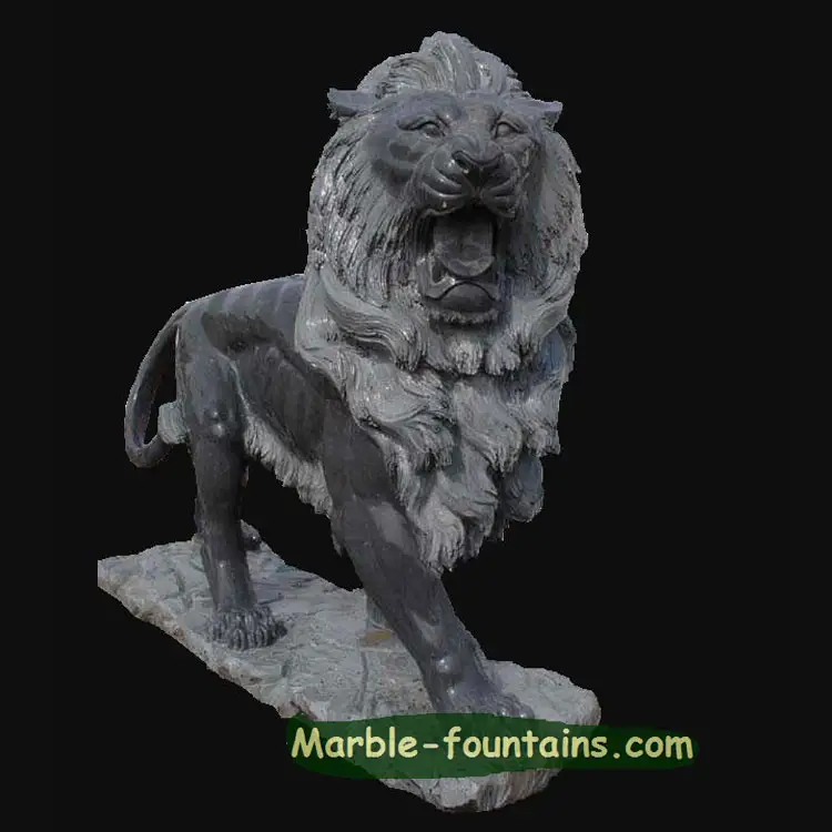 Homme fait noir granit londres lion statue pour vente