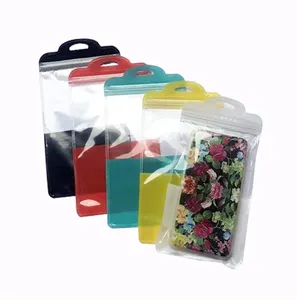 תיק zipper צבעים מלאים תיק עבור טלפון מקרה ברור פלסטיק מנעול שקיות כיסוי נייד zip