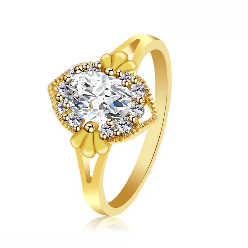 XL1004 Xuping Cincin Berlian Emas Pertunangan, Perhiasan Modis Lebih Banyak Warna