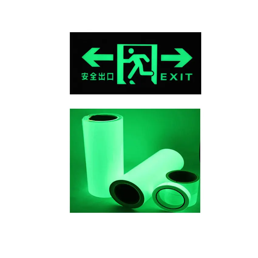 Glow In The Dark Afdrukken Papier Pvc Vel Lichtgevende Printable Matt Vinyl Film Voor Lichtgevende Emergency Fire Exit Veiligheid Borden