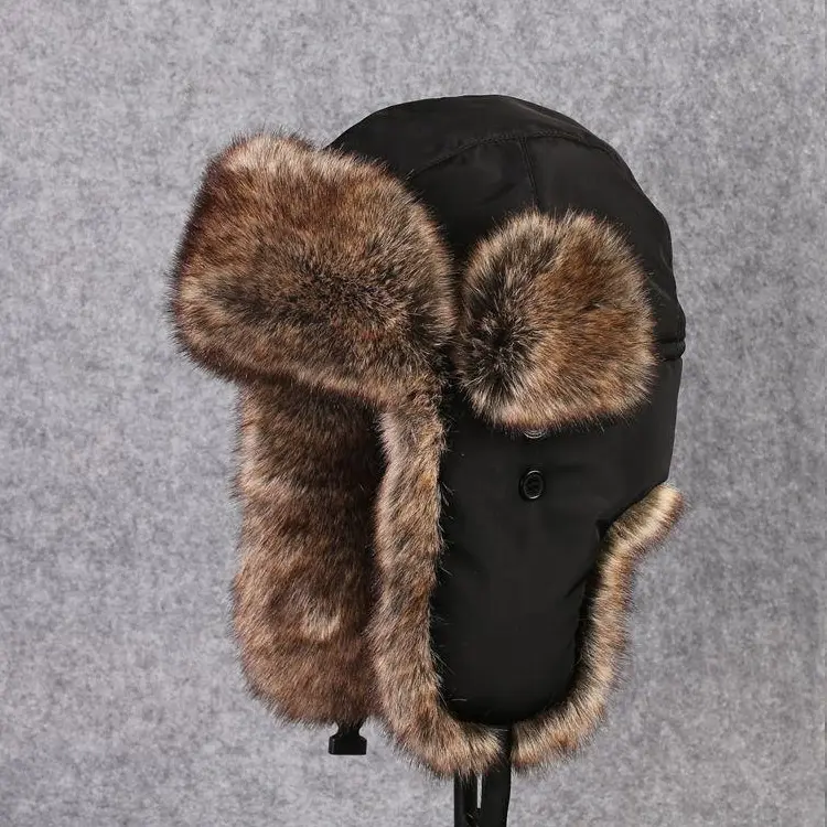 Hot Sale Russia High-grade Rabbit Fur Lei Feng Ear Muff Cap Winter Fur Hat