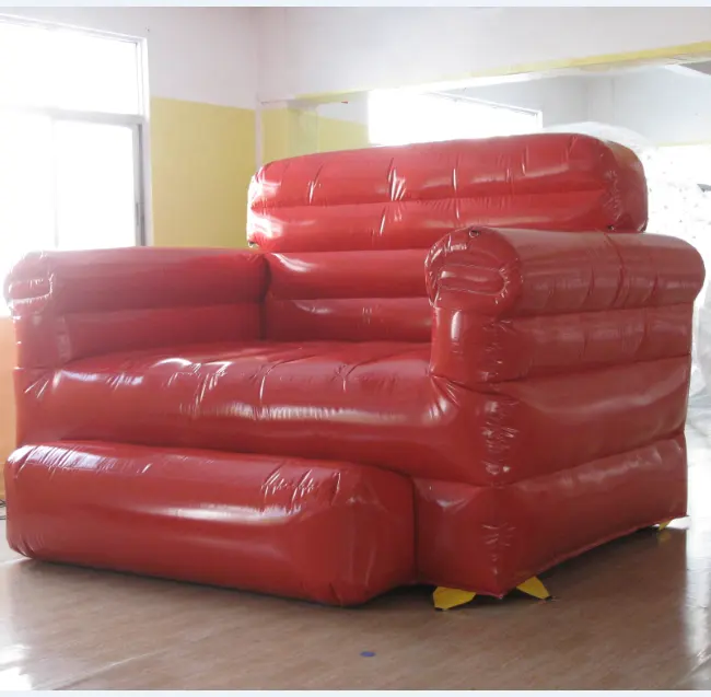 Silla inflable personalizada, tumbona de sofá perezoso inflable para jardín, silla de aire roja grande inflable