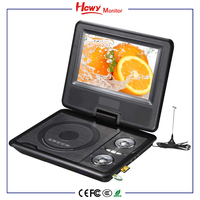 Lecteur DVD portable LED 7 pouces avec TV, MP3, MP4, radio, USB, SD