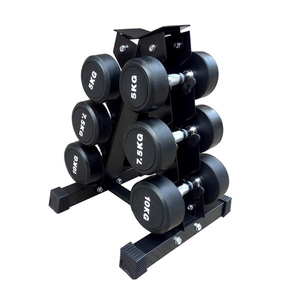 Barbell Weight Lifting Full <strong>Set</strong> <strong>Hex</strong> Rubber Adjustable <strong>Dumbbell</strong> <strong>Set</strong> <strong>with</strong> <strong>Rack</strong> - Product Image 1