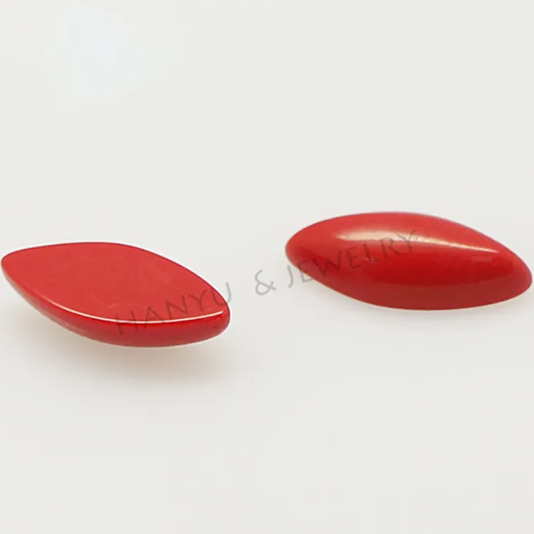 5*10mm Marquise Synthétique Cabochon Corail Rouge