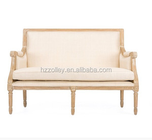 Kayu dan <span class=keywords><strong>Linen</strong></span> fabric berlapis Tradisional Perancis Kursi Empuk <span class=keywords><strong>sofa</strong></span> - Product Image 1