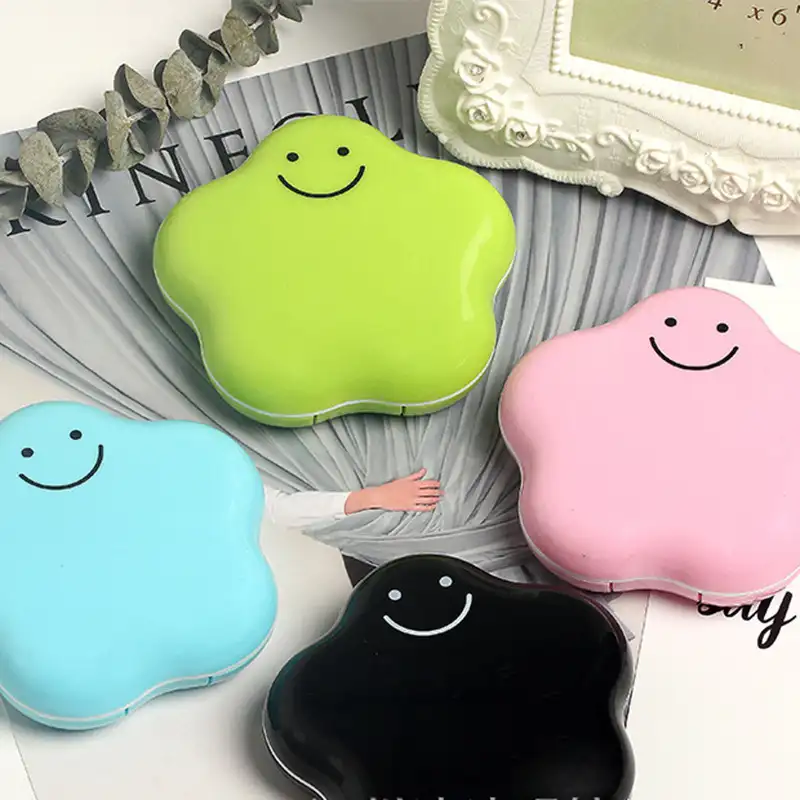 Wholesale small star contact lens mate case plastic contact lens case container multi contact lens case