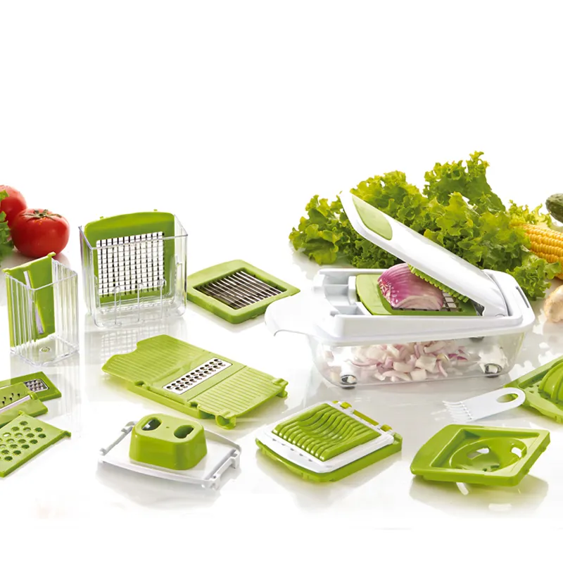 Multi 11 in 1 Gemüse Dicer Set-Küche Zubehör-Gemüse Schredder & Reibe-Manuelle Mandoline Slicer
