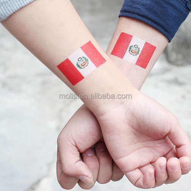 Eco football fans Peru country Tatoo sticker