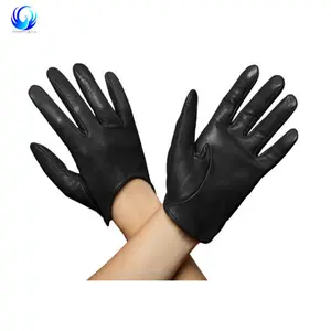 Fahr handschuhe schützende Hand ungefüttert Damen Leder handschuhe Short Black