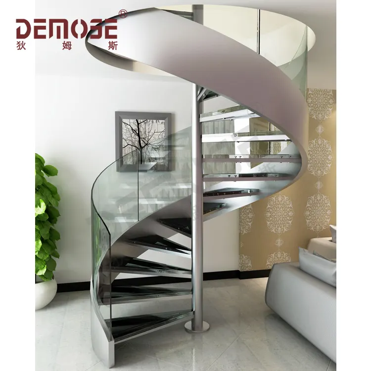 Dimensions d'escalier en spirale, en acier inoxydable, 3d