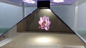 19 ''16:9 đồ trang sức hiển thị Holographic kim tự tháp <span class=keywords><strong>3D</strong></span> hộp hiển thị với 360 độ xem và kính + khung sắt - Product Image 5