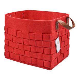 Cestino Portaoggetti per Bagno <span class=keywords><strong>in</strong></span> <span class=keywords><strong>Feltro</strong></span> Fatto a Mano con Manici <span class=keywords><strong>in</strong></span> PU, Colori e Design Personalizzabili, Dimensioni e Accessori Inclusi - Product Image 2
