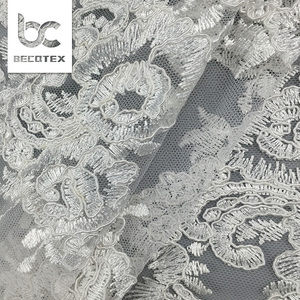 Rifiniture in pizzo a maglia morbida con ricamo floreale di moda per abiti <span class=keywords><strong>da</strong></span> donna - Product Image 3