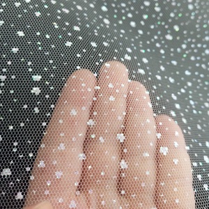 CYG High Quality Colorful Nylon Tulle with Soft Powders Funny Snow Dots Mesh