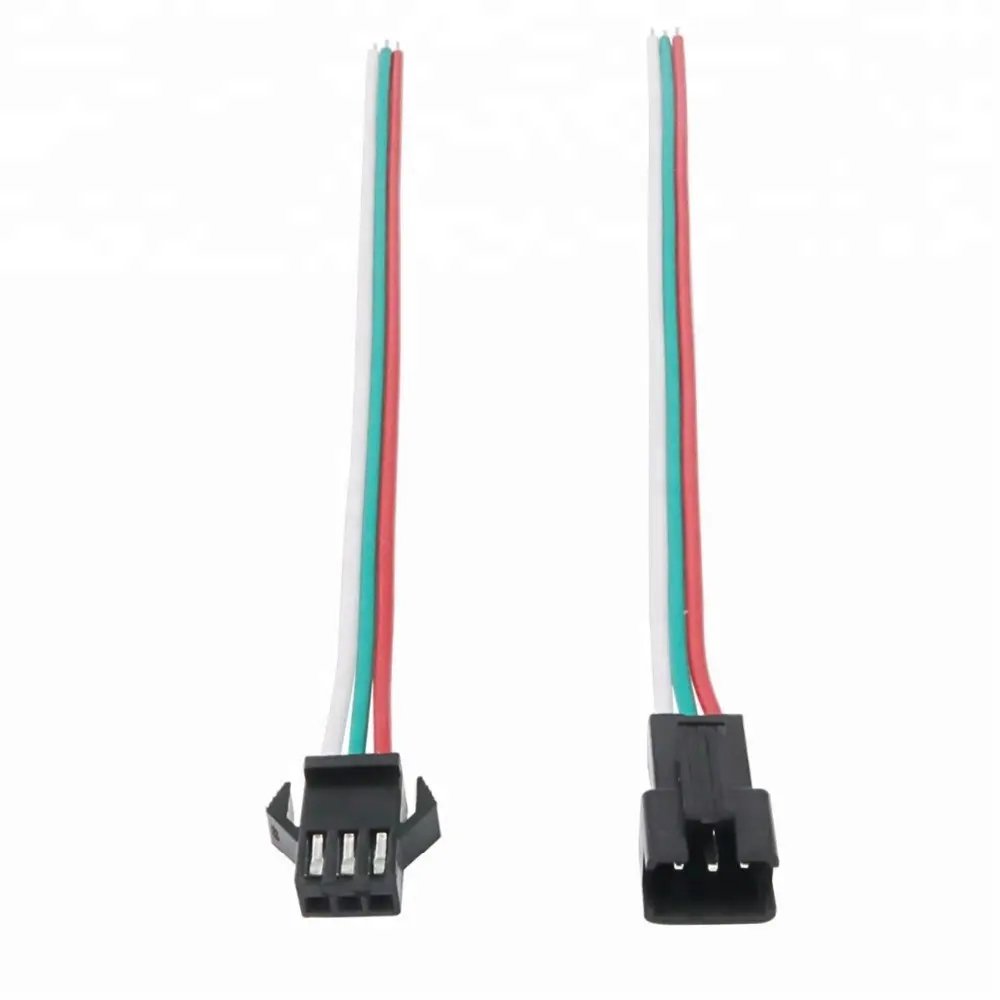 3 Pins SM JST 2.54mm JST 3pin LED 2812 IC LED Strip Light man-vrouw draad connector custom kabelboom