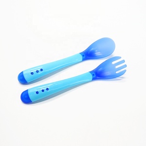 열에 민감한 소프트 헤드 최고의 실리콘 아기 수유 숟가락과 포크 - Product Image 4