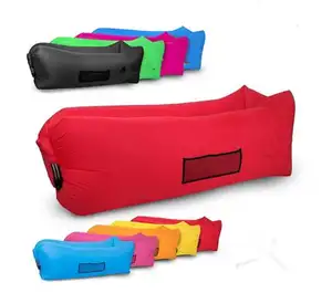 Ultraligero camping inflable sofá cama de aire tumbona fácil de llevar la bolsa de dormir impermeable plegable de playa aire sol silla