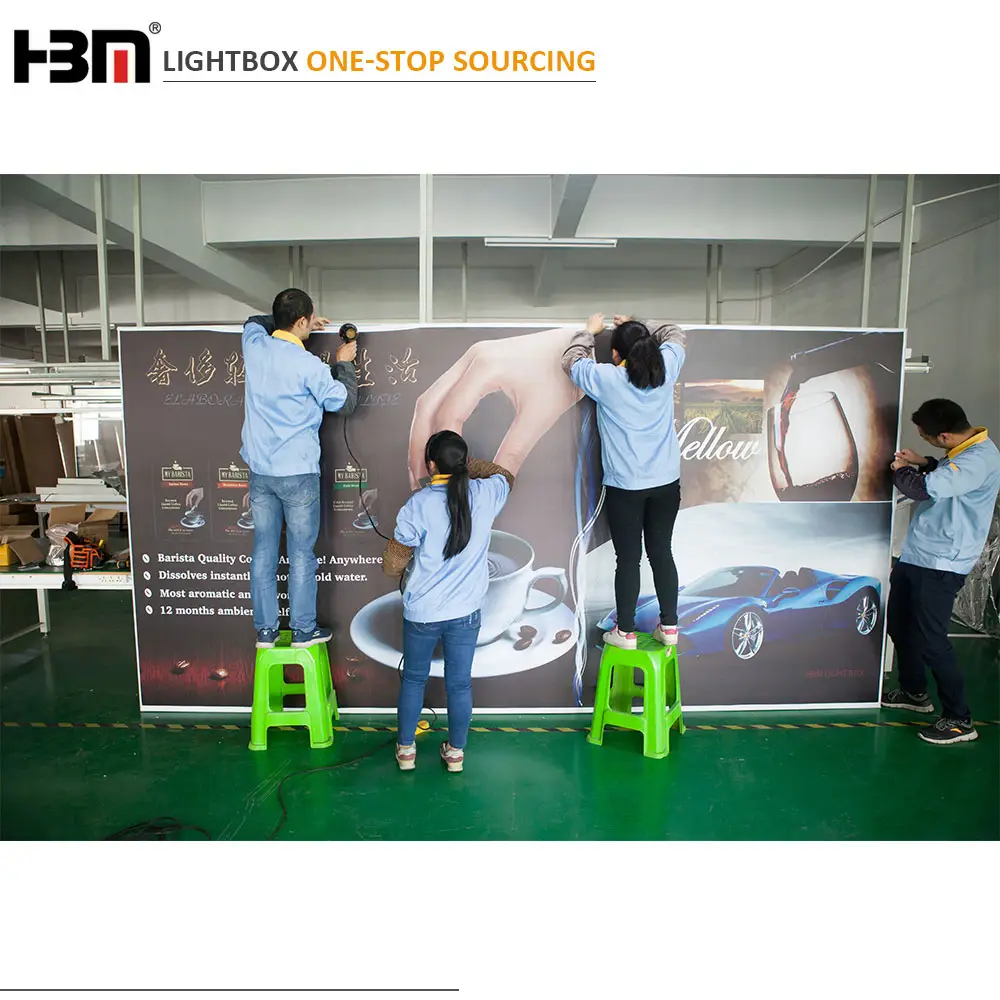 Periklanan Ide Baru Kotak Lampu Tekstil Berkedip Dinamis Bingkai Profil Aluminium Lampu Bergerak Foto Animasi
