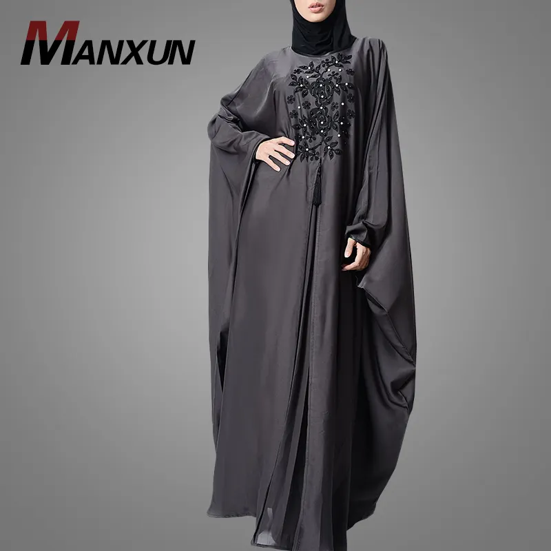 अलंकृत पुष्प कढ़ाई कफ्तान Abaya औपचारिक और अवसर पहनने स्टाइलिश Burka मुस्लिम पोशाक