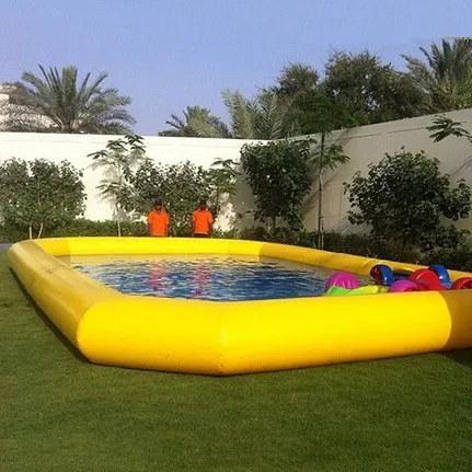 Warna Kuning Inflatable Kolam Renang Air Besar Kolam Renang Inflatables, Inflatable Kolam Renang untuk Bumper Boat