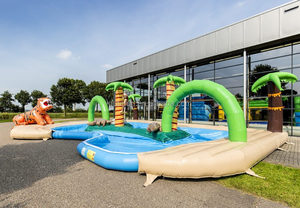 Commerciële Jungle Water Boot Wereld Opblaasbare Water Park, Outdoor Opblaasbare Zwembad Eilanden Voor Kids