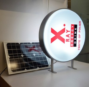 Nuovo solare ha condotto la luce di via scatola circolare bar illuminato segno - Product Image 1