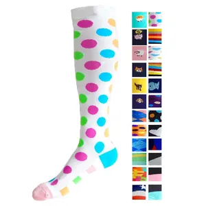 OEM Service Colorful Unisex Knee High Travel Flight Compression Socks For Travel Sport FOB Reference Price:Get Latest Price