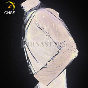 Ad alta visibilità luce-peso di notte sport all'aria aperta <span class=keywords><strong>bike</strong></span> ciclo argento rivestimento riflettente per la sicurezza abbigliamento - Product Image 4