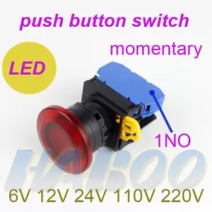 Levou luz botão interruptor dia 22 mm de reset / on off com LED 1NO / 1NC 6 V 12 V 24 V 110 V 220 V