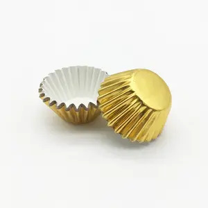 1000pcs/lot Gold Aluminum Foil Cupcake Liners Baking Paper Cups Chocolate Cake Case