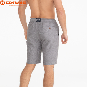 Pantaloncini <span class=keywords><strong>Casual</strong></span> in lino di cotone di qualità di marca stile <span class=keywords><strong>Bermuda</strong></span> traspirante con elastico in vita a metà vita tessuto ecologico - Product Image 3