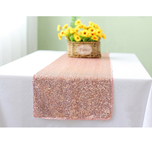 Decoración de la boda corredor de la tabla del paño oro rosa <span class=keywords><strong>camino</strong></span> de <span class=keywords><strong>mesa</strong></span> - Product Image 6